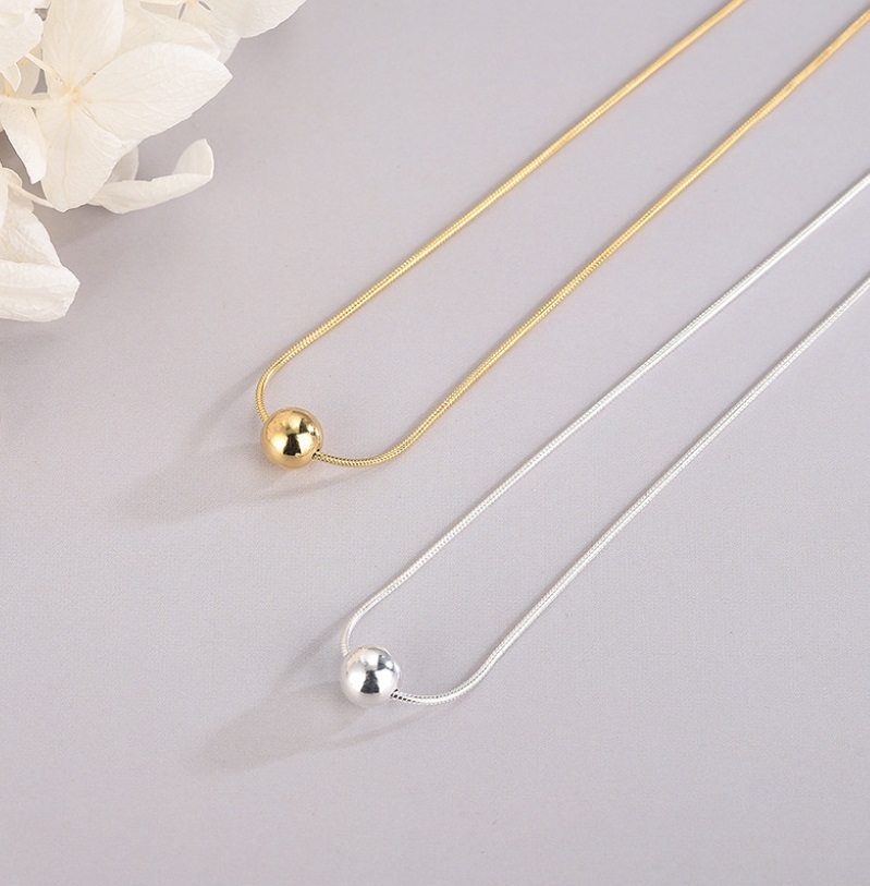 925 Sterling Silver Floating Ball Necklace 